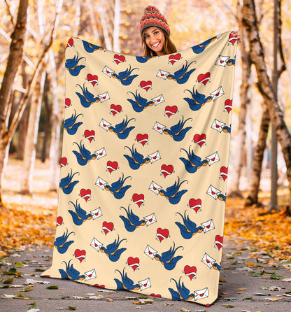Swallow Bird Pattern Print Design 05 Premium Blanket