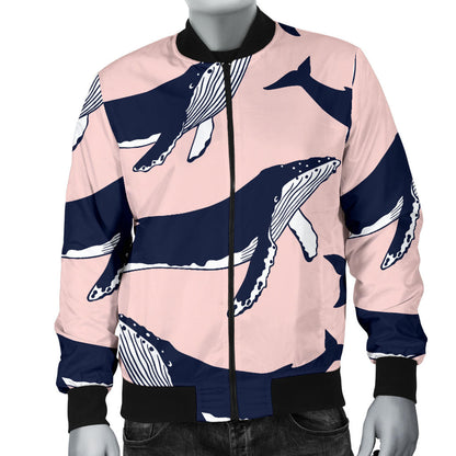 Humpback Whale Pattern Print Design 02 Men Bomber Jacket