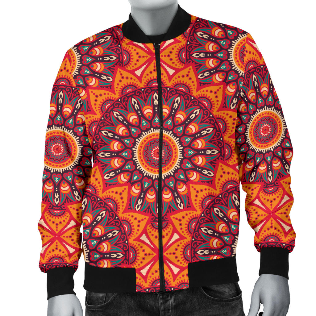 Bohemian Pattern Print Design 04 Men Bomber Jacket
