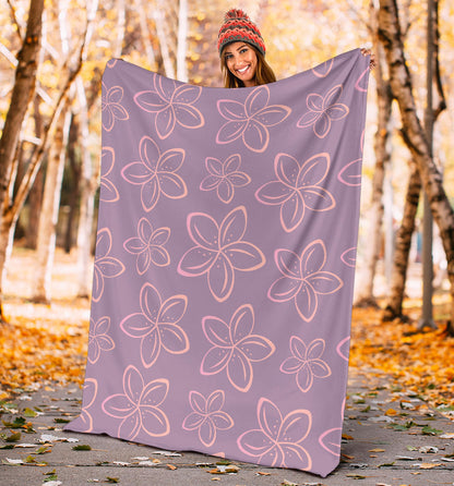 Plumeria Pattern Print Design A01 Premium Blanket