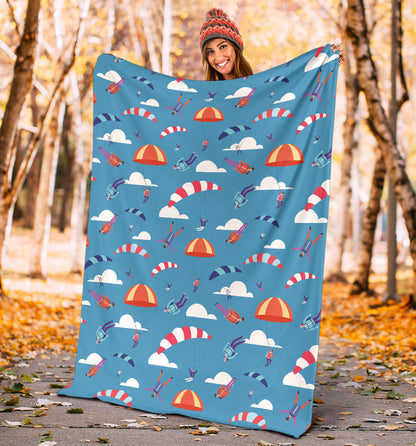 Skydiving Pattern Print Design 03 Premium Blanket