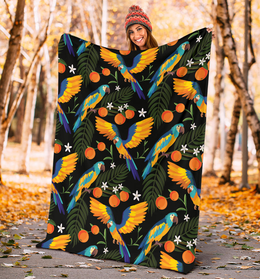 Macaw Pattern Print Design 03 Premium Blanket
