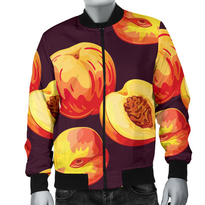 Peach Pattern Print Design A04 Men Bomber Jacket