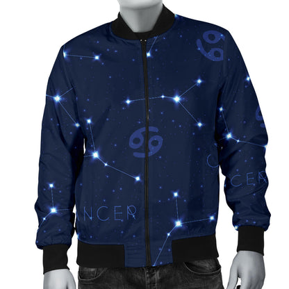 Cancer Zodiac Pattern Print Design 05 Men Bomber Jacket