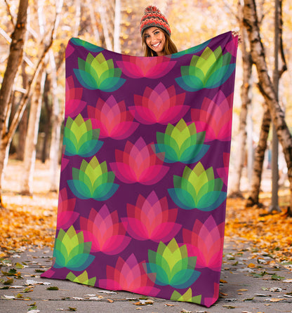 Lotus Pattern Print Design 02 Premium Blanket