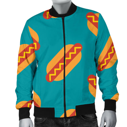 Hot Dog Pattern Print Design 03 Men Bomber Jacket
