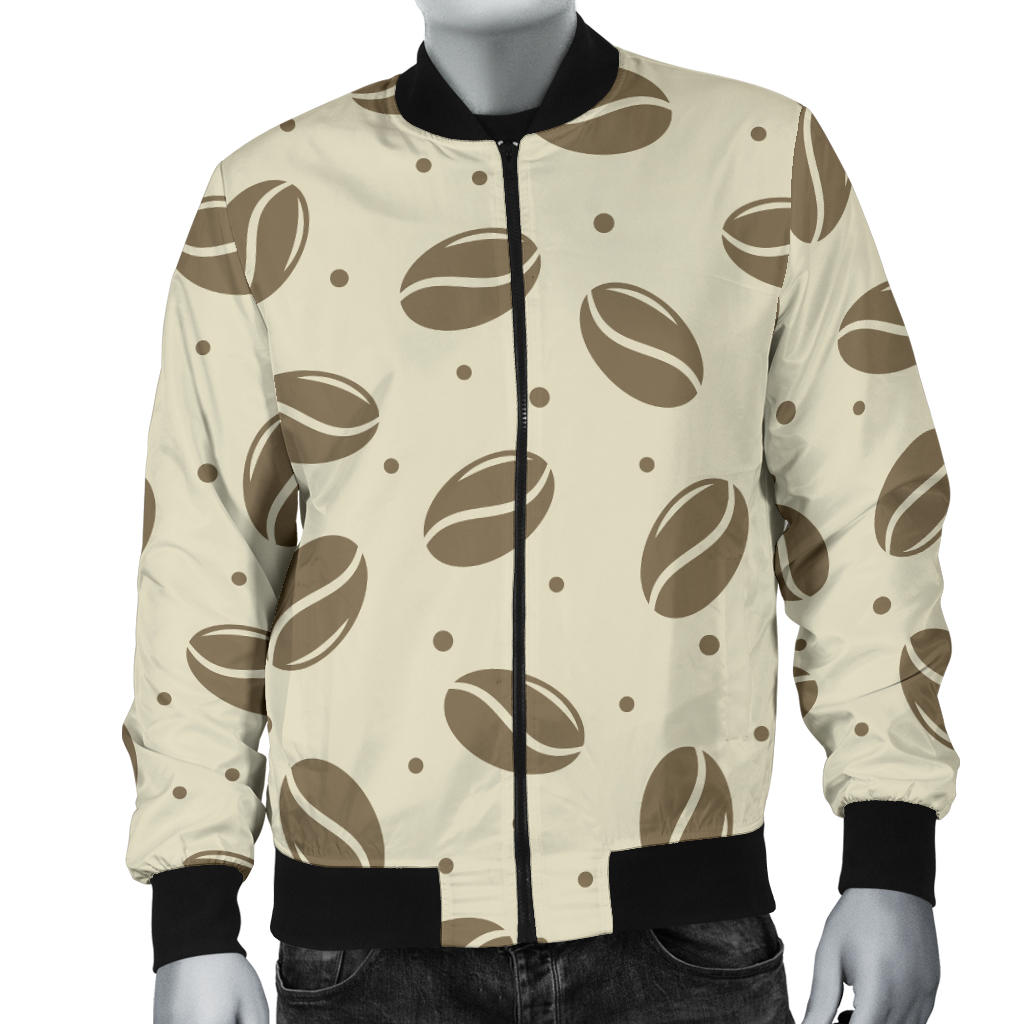 Coffee Pattern Print Design 02 Men Bomber Jacket
