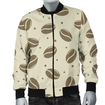 Coffee Pattern Print Design 02 Men Bomber Jacket
