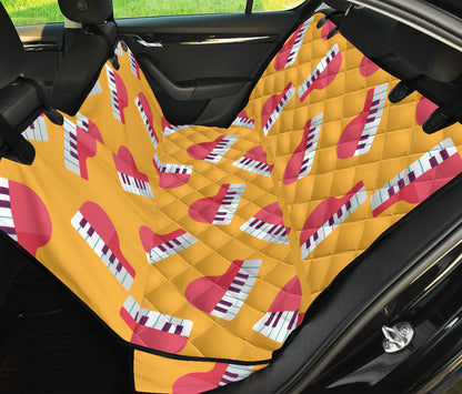 Piano Pattern Print Design 02 Rear Dog Car Seat Cover Hammock