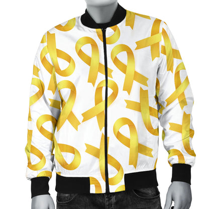 Childhood cancer Pattern Print Design 02 Men Bomber Jacket