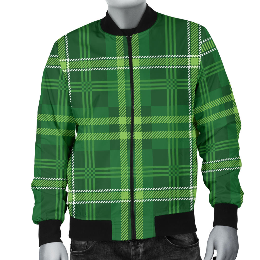 Irish Plaid Pattern Print Design 02 Men Bomber Jacket