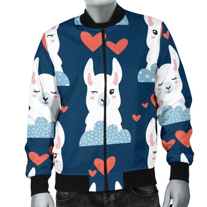 Alpaca Love Pattern Print Design 05 Men Bomber Jacket