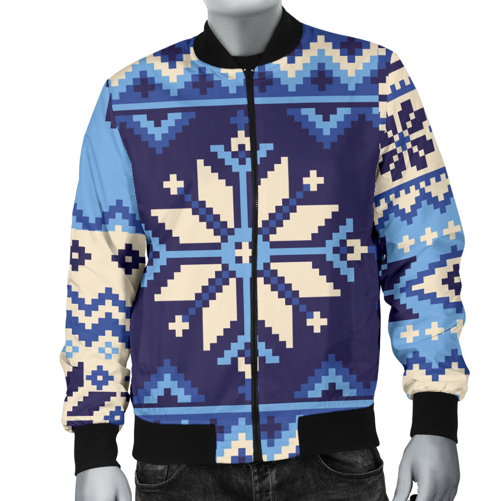 Nordic Pattern Print Design A04 Men Bomber Jacket