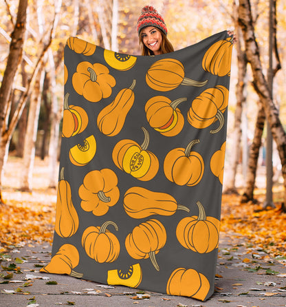 Pumpkin Pattern Print Design A03 Premium Blanket