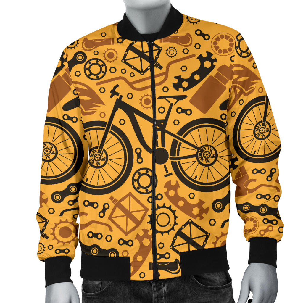 Mountain bike Pattern Print Design 03 Men Bomber Jacket