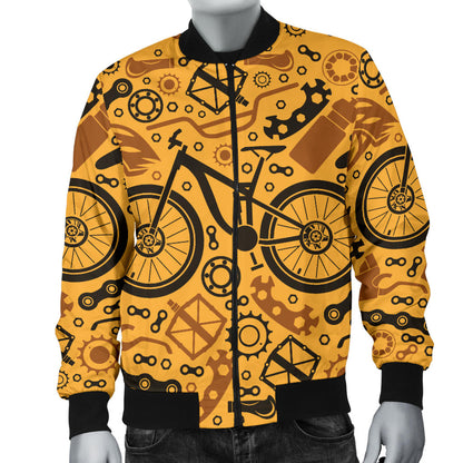 Mountain bike Pattern Print Design 03 Men Bomber Jacket