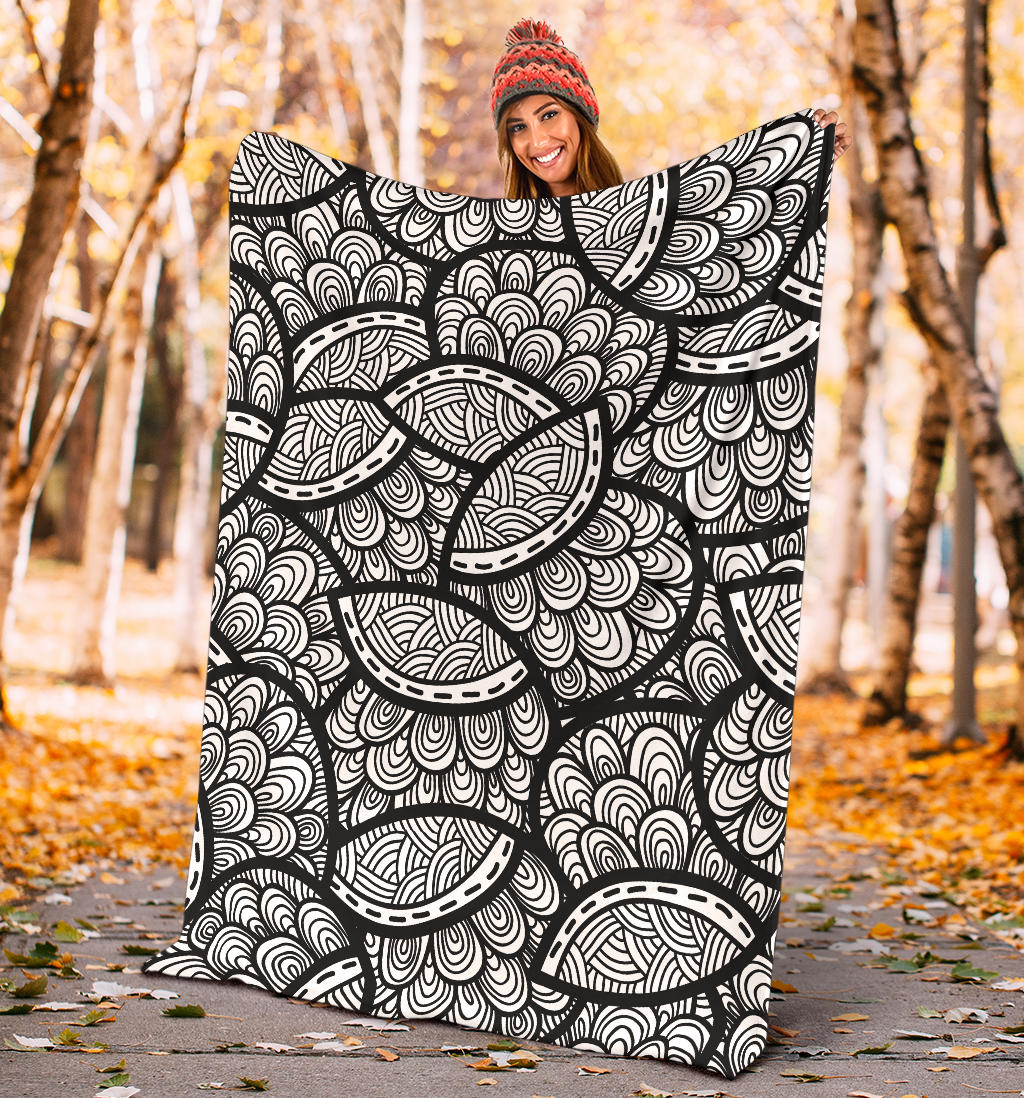 Polynesian Pattern Print Design A01 Premium Blanket