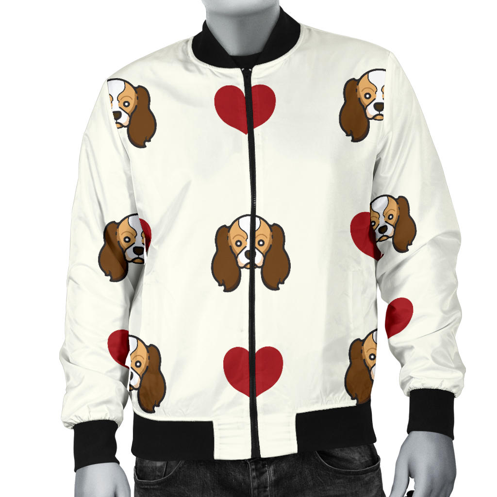 Cavalier King Charles Spaniels Pattern Print Design 01 Men Bomber Jacket