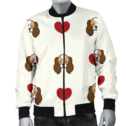 Cavalier King Charles Spaniels Pattern Print Design 01 Men Bomber Jacket