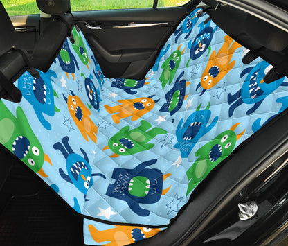 Monster Cartoon Pattern Print Design 04 Rear Dog Car Seat Cover Hammock