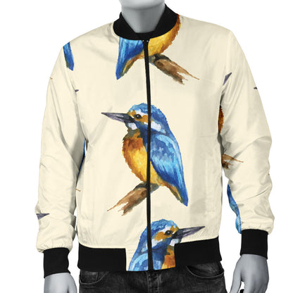 Kingfisher Pattern Print Design 01 Men Bomber Jacket