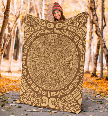 Mayan Pattern Print Design 01 Premium Blanket