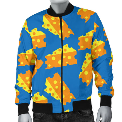 Cheese Pattern Print Design 05 Men Bomber Jacket