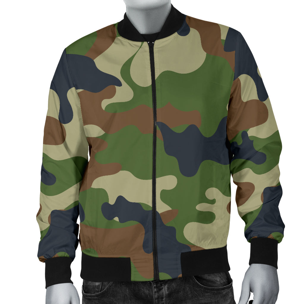Army Camouflage Pattern Print Design 01 Men Bomber Jacket