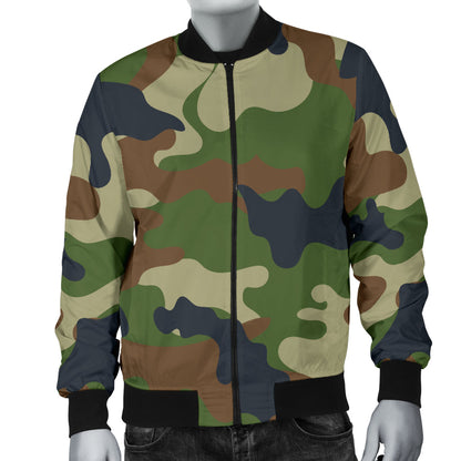 Army Camouflage Pattern Print Design 01 Men Bomber Jacket