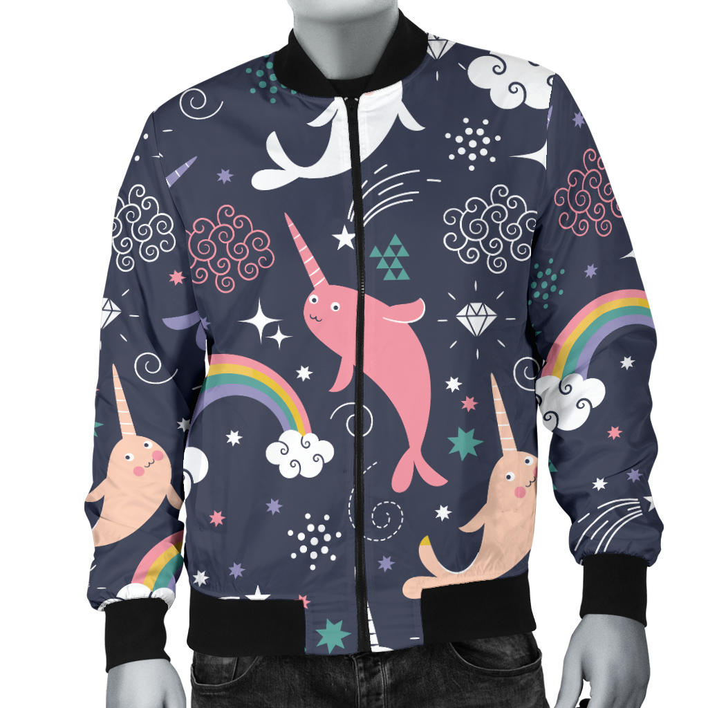 Narwhal Pattern Print Design 01 Men Bomber Jacket