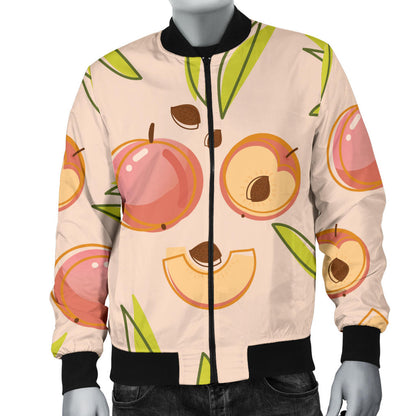 Peach Pattern Print Design A01 Men Bomber Jacket