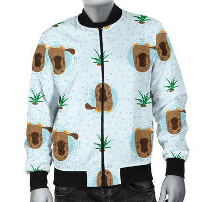 Platypus Pattern Print Design A04 Men Bomber Jacket