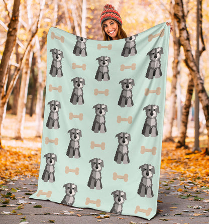 Schnauzers Pattern Print Design A03 Premium Blanket