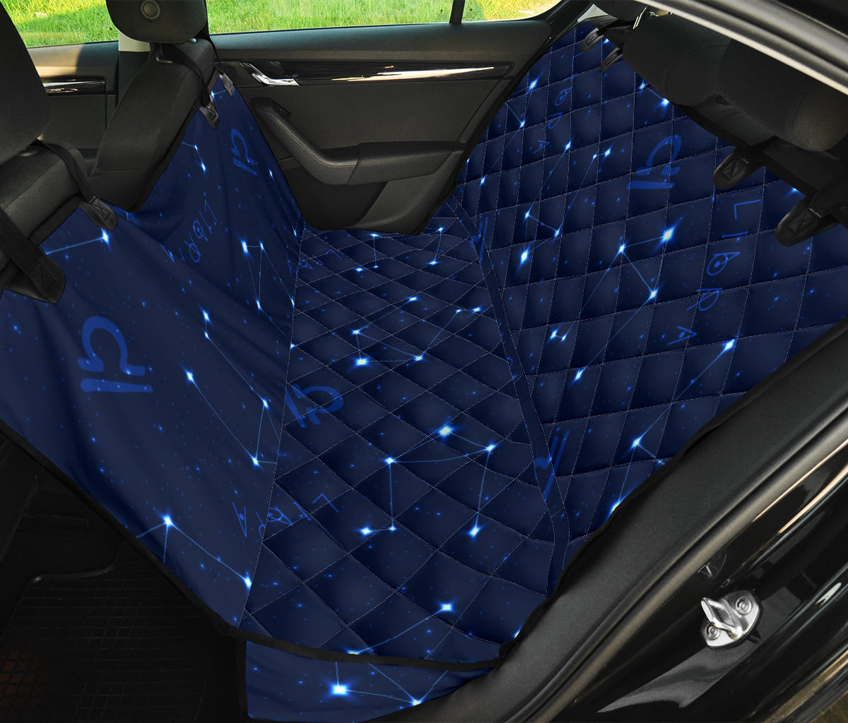 Libra Pattern Print Design 04 Rear Dog Car Seat Cover Hammock