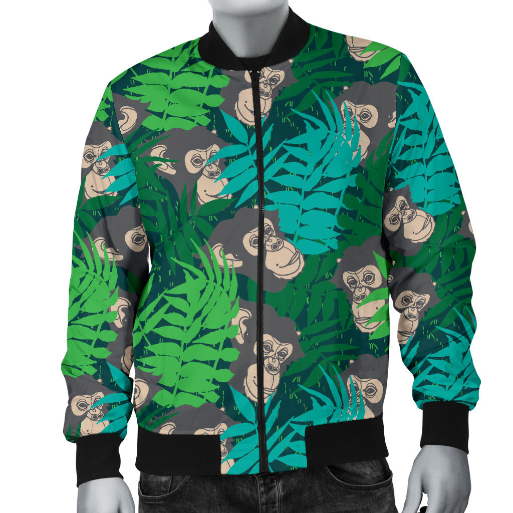 Chimpanzee Pattern Print Design 01 Men Bomber Jacket