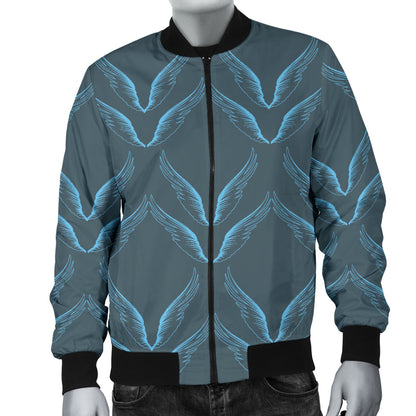 Angel Wings Pattern Print Design 04 Men Bomber Jacket