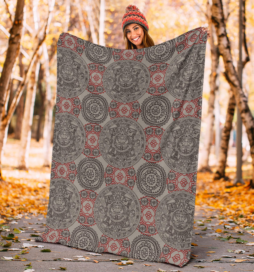 Calendar Aztec Pattern Print Design 04 Premium Blanket