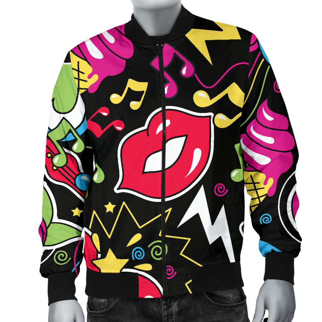 Pop Art Pattern Print Design A04 Men Bomber Jacket