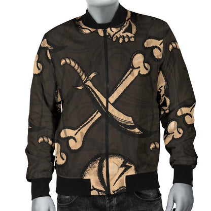 Pirate Pattern Print Design A03 Men Bomber Jacket