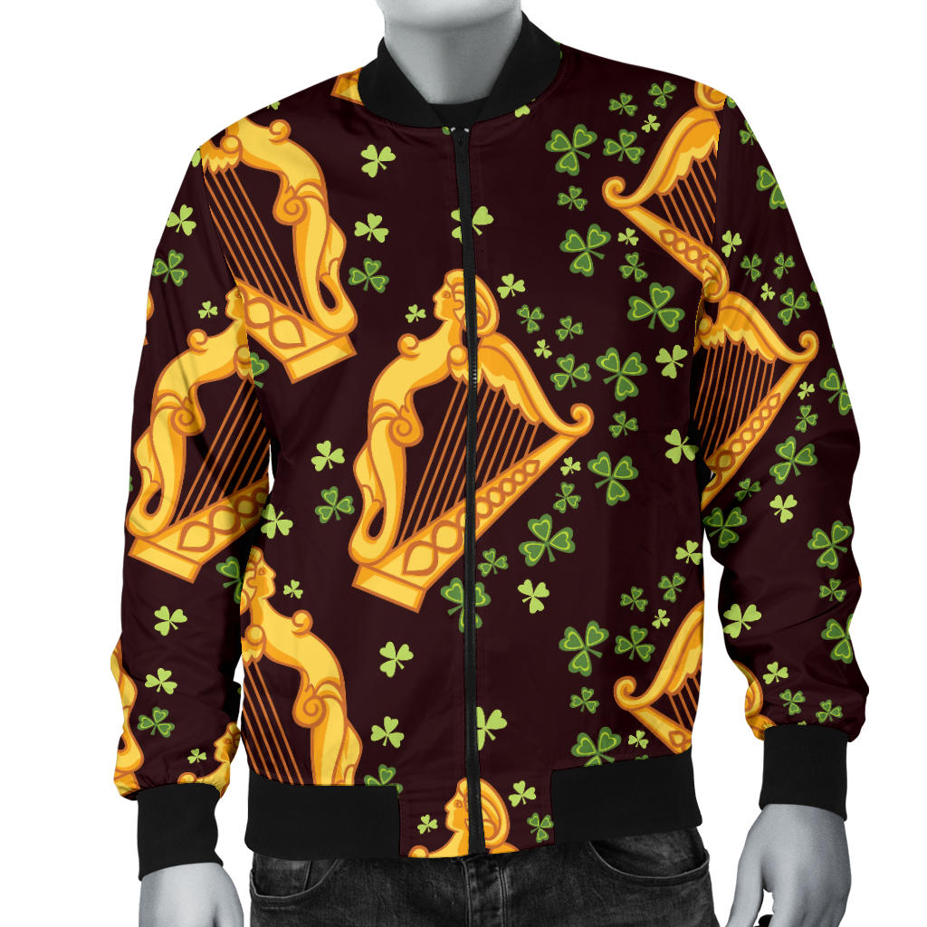 Harp Pattern Print Design 02 Men Bomber Jacket
