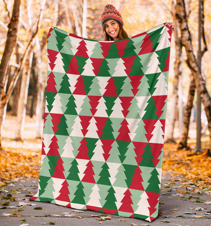 Christmas Tree Pattern Print Design 01 Premium Blanket