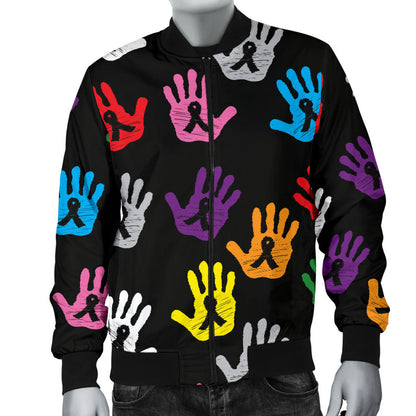 Cancer Awareness Pattern Print Design 04 Men Bomber Jacket
