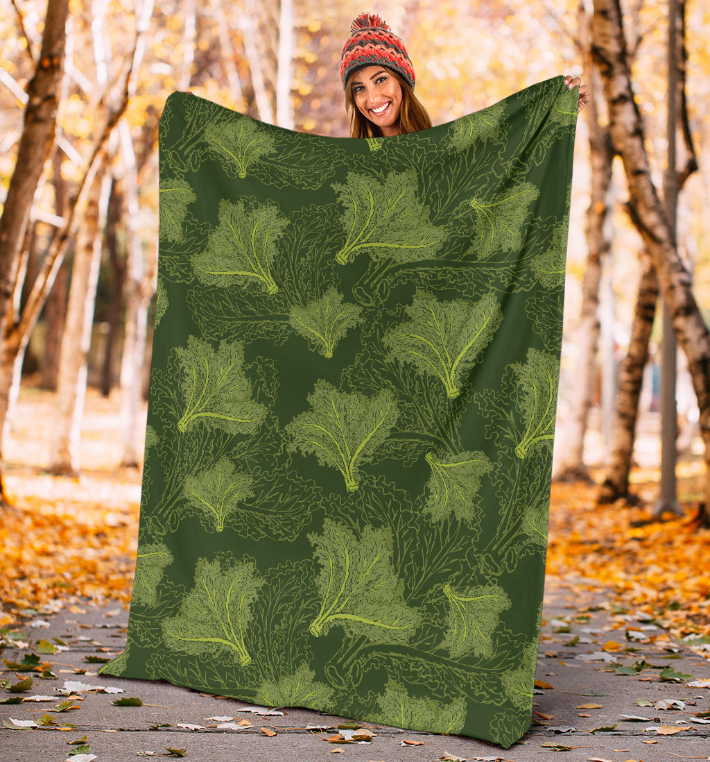 Kale Pattern Print Design 01 Premium Blanket