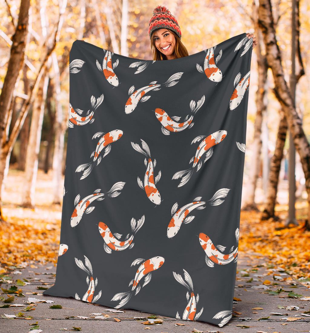 KOI Fish Pattern Print Design 04 Premium Blanket