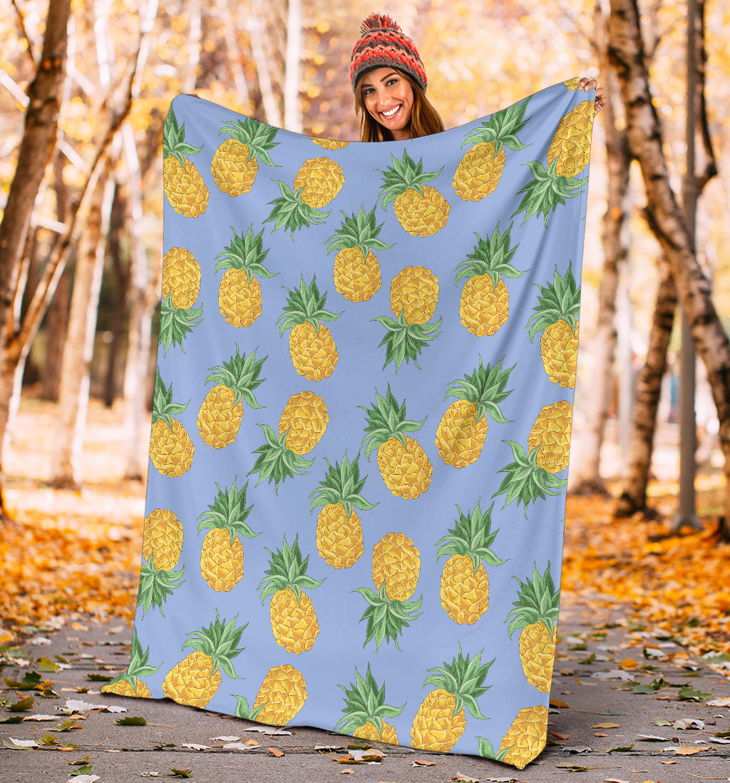 Pineapple Pattern Print Design A04 Premium Blanket