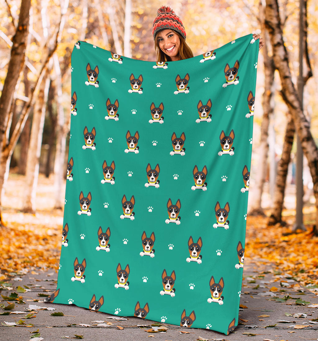 Basenji Pattern Print Design 03 Premium Blanket