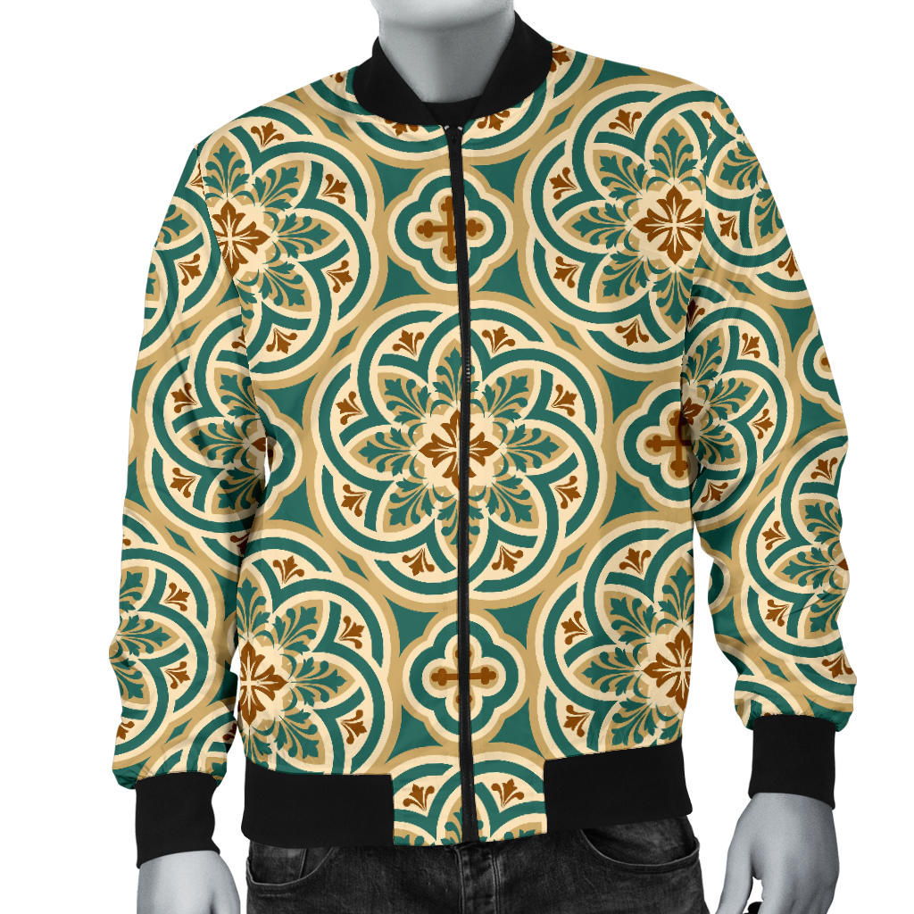 Cross Pattern Print Design 01 Men Bomber Jacket