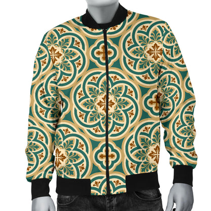 Cross Pattern Print Design 01 Men Bomber Jacket