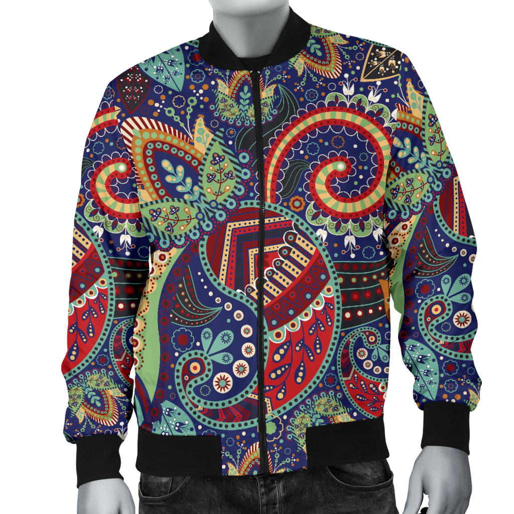 Paisley Boho Pattern Print Design A03 Men Bomber Jacket