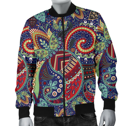 Paisley Boho Pattern Print Design A03 Men Bomber Jacket